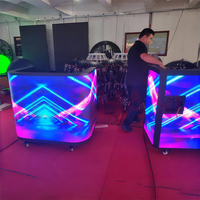 Écran LED publicitaire commercial en forme de U pour stand d'exposition, avec roulettes, pour affichage vidéo et table d'accueil