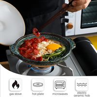 DOERDO Casserole en argile chinoise design classique de 7 pouces, couvercle de marmite en terre cuite de 18cm pour restaurant à domicile
