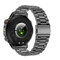 Montre connectée tactique robuste AK106, batterie de 1400 mAh, lampe torche LED, étanche IPX8, appels Bluetooth, suivi santé IA, Android/iOS