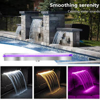 Cascade d'eau LED en acier inoxydable personnalisée en usine, rideau d'eau extérieur, robinet d'eau, cascade de piscine