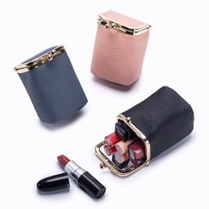 Estuche para Lápiz Labial de Cuero Vacuno de Grano Completo con Espejo, Mini Bolsa de Cosméticos con Llavero, Ecológico, Resistente al Agua, Diseño Francés, Hecho en China - Product Image 2
