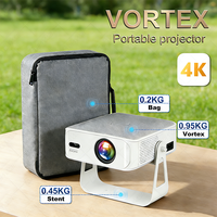 Mini Proyector Portátil con Soporte, Proyector Android 4K, Mini Proyector Full HD, Decodificador 4K 1080P