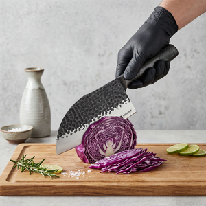 <span class=keywords><strong>Couteau</strong></span> de cuisine haut de gamme LITTLE COOK, lame martelée en acier à haute teneur en carbone 50CR15MOV, 170 mm, <span class=keywords><strong>couteau</strong></span> de <span class=keywords><strong>chef</strong></span>, manche creux - Product Image 3