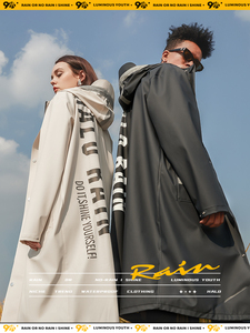 Mode longue à capuche de haute qualité Ywith le grand <span class=keywords><strong>Prient</strong></span> imperméable Trench imperméable manteau de pluie veste pour l'extérieur - Product Image 3