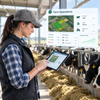 Plateforme de gestion multi-exploitations Logiciel de productivité agricole Système de gestion des opérations agricoles Développement de logiciels personnalisés