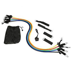 ชุดท่อสายรัดยาง TPE 11ชิ้นยืดหยุ่นสูง40-60ปอนด์สำหรับฝึกออกกำลังกายในยิมปรับได้5ระดับ - Product Image 6