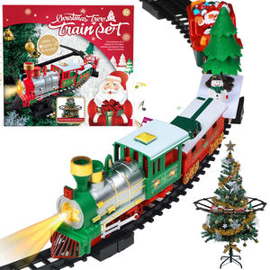 Nuevo Set de <span class=keywords><strong>Tren</strong></span> Navideño Colgante <span class=keywords><strong>para</strong></span> Decoración de Árbol de Navidad, Juguete Retro de Trenes con Rieles Iluminados a Batería - Product Image 1
