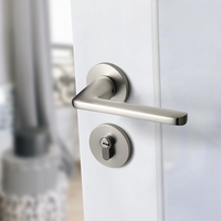 Poignée de porte moderne de luxe en alliage de zinc pour hôtel, appartement, ensemble de poignées de porte intérieures en bois