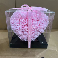 Vente chaude 15cm Mousse Rose Coeur Artificielle Conservée Roses Coeur Saint Valentin Fête Des Mères Cadeaux