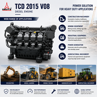 Moteur diesel robuste SCDC DEUTZ TCD 2015 V08 500 kW 2100 tr/min V8 turbocompressé pour excavatrice, machines minières et de construction