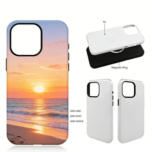 Coque de téléphone portable en TPU et PC à double aimant, vierge pour sublimation 3D, en gros pour usine, pour coques de téléphone personnalisées, e-commerce et boutiques en ligne - Product Image 1