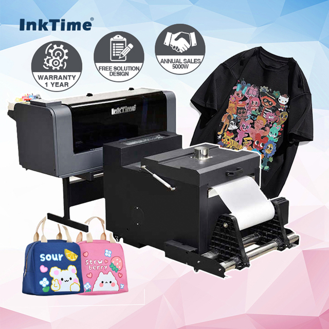 Inktime Dual XP600 A3 DTF Printer 30 cm Direct Transfer Film Printer With Dtf Shaking Powder Clothes Printing Machine