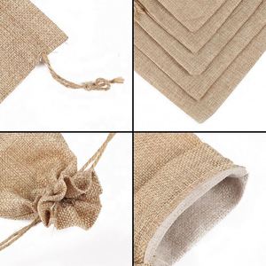 Oem Wholesale in Stock Cheap Custom Christmas Small <b>Pouch</b> Burlap Durable Natural Linen Gift Jute <b>Drawstring</b> Bag - Product Image 6