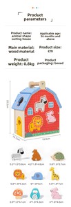 Jouet éducatif Montessori en bois CE CPC, <span class=keywords><strong>ferme</strong></span> avec tri <span class=keywords><strong>de</strong></span> formes et puzzle d'association d'animaux, cadeau d'anniversaire pour tout-petits - Product Image 4