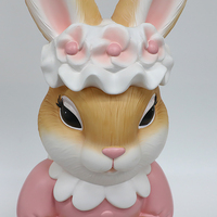 Figura Decorativa Moderna de Resina Transparente Dorada para Pascua, Ideal para Programas de Venta al por Mayor, Decoración del Hogar para la Primavera y Manualidades