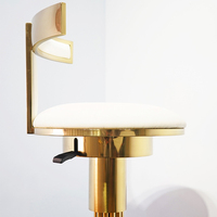 Tabourets de bar pivotants de luxe modernes en acier inoxydable doré, hauteur de comptoir réglable et rotative, personnalisables pour la maison ou l'hôtel