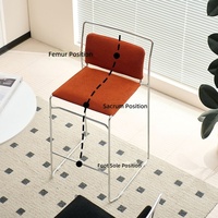 Chaise de bar empilable en métal minimaliste moderne pour mobilier de restaurant, usage commercial haut de gamme