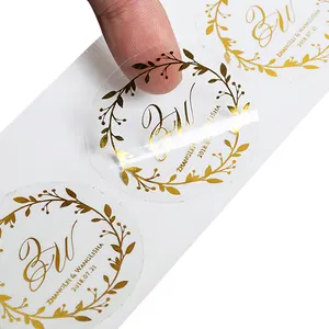 Barato personalizado oem de hoja de oro Impresión de logotipo transparente de la etiqueta engomada para vidrio