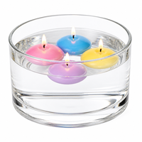 Porte-bougie en verre rond transparent multi-usages, bol en verre pour mariage, décoration de table, bougie flottante florale