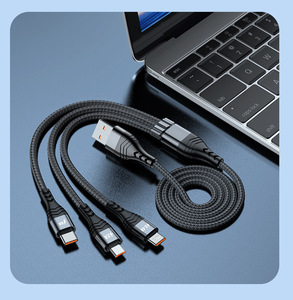 6A 3-in-1 có thể thu vào cáp USB linh hoạt đa thiết bị sạc cáp với Type-C cho IP Mac <span class=keywords><strong>Android</strong></span> cho máy tính - Product Image 4