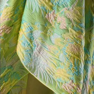 قماش جاكار بنقش زهري مصبوغ خيطي جديد من البوليستر الخالص موضة نسائية - Product Image 1