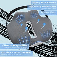 Coussin de siège en mousse à mémoire de forme en polyuréthane de qualité supérieure pour fauteuil roulant, chaise de bureau, accessoires pour chauffeur de camion, coussin avec housse lavable