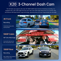 Nouvelle mini caméra embarquée 4K avec écran 3,16 pouces, GPS intégré, enregistreur vidéo 3 canaux avant et arrière 1K WiFi, incluant une caméra de tableau de bord