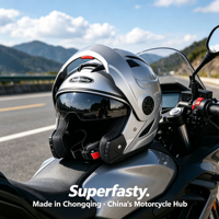 Casque de moto unisexe à visière relevable en ABS, coque légère personnalisable pour les longues distances et toutes saisons – Commande en gros