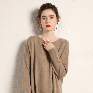 Maglione in Cashmere Coreano Baby Mountain, Vestito in Maglia Oversize a Collo Tondo, Nuovo Modello Autunno-Inverno per Donna - Product Image 3