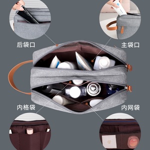 High Quality Large Capacity Multi-Functional Portable Makeup <b>Wash</b> <b>Bag</b> Eco-Friendly Handmade Travel Cosmetic Organizer Leather - Product Image 4