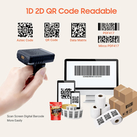 Lecteur de codes-barres sans fil portable mini, scanner de codes-barres 2D portable, scanner de codes-barres à anneau de doigt, scanner de codes QR, mini scanner d'anneau