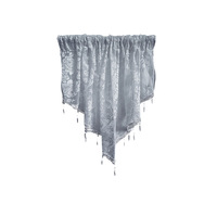 Voilage de rideau fini en dentelle noire, style moderne, tendance transfrontalière, petit rideau décoratif de cuisine en polyester à motif floral