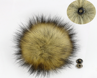 Accessoire de pompons en fourrure de raton laveur naturel moelleux de 13cm pour chapeau en couleurs arc-en-ciel pour vêtements de rembourrage automobile