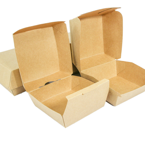 ชุดปิกนิก กล่องเบนโตะใสแบบพกพาสำหรับเด็ก ลายเบอร์เกอร์น้อย พร้อมช่องแบ่ง ป้องกันการรั่วซึม ทำจากกระดาษคราฟท์ - Product Image 3