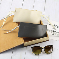 Étui pour lunettes de soleil en cuir PU à double couche avec cordon de serrage Accessoires pour sacs à lunettes portables