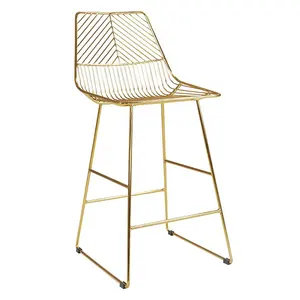 Bar Stools Wholesale Leather Top Iron Bar Chair Color Stools Creative Coffee Chair Gold Modern High Bar Stools