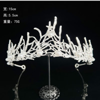BELLEWORLD Couronne de Princesse de Luxe en Argent pour Femme, Diadème de Soirée avec Perles et Strass, Bandeau Lumineux pour Fille