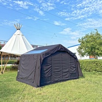 Tente de camping gonflable quatre saisons noire pour l'extérieur, en toile imperméable, grande capacité, résistante aux UV, durable et à montage rapide – Offre Spéciale