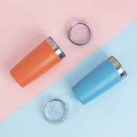 Kustom 20oz botol termos cangkir bubuk dilapisi dinding ganda baja tahan karat terisolasi kopi perjalanan Mug kosong