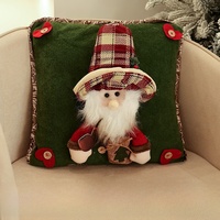 Nouvelles décorations de Noël transfrontalières Qiaoding : Housse de coussin à sequins pour canapé, motif Père Noël