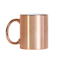 Tasse à café en céramique argentée métallisée, en porcelaine brillante électroplaquée, vierge pour sublimation, unité de base pour vente en gros commerciale