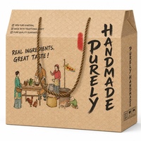 Op maat gemaakte logo voedselgeschenkdozen met handvat, geen tape, milieuvriendelijke verzendverpakking voor eieren, fruit, brood, bakkerij, groothandel, lage minimale bestelhoeveelheid
