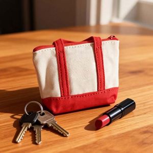 Monedero de Lona con Llavero, Logotipo Personalizado, Mini Bolsa de Lona con Cremallera y Correa Rosa, Mini Bolsa de Lona Personalizada, Llavero, Bolsa de Regalo para Monedas - Product Image 6