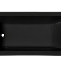 Baignoire rectangulaire encastrable moderne et contemporaine en acrylique, baignoire de trempage intérieure noire pour hôtels, appartements et salles de bain domestiques