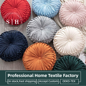 Coussin de sol en velours orange 100% polyester pour la décoration de la maison, chaise, canapé, lit, voiture - <span class=keywords><strong>Prix</strong></span> d'usine, plissé, antistatique, anti-acariens - Product Image 4