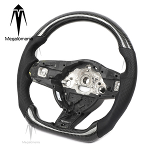 Volante in Fibra di Carbonio e Pelle Traforata LED per <span class=keywords><strong>Jaguar</strong></span> FTYPE E-PACE XE XEL XFL <span class=keywords><strong>XJ</strong></span> F-TYPE XF F-PACE - Product Image 1