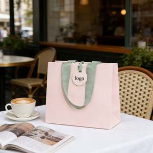 Customizable <b>Patterns</b> and Logos for Retail Luxury Gift Shopping Bags with Ribbon Handles Luxurious Portable <b>Paper</b> Bags - Product Image 2