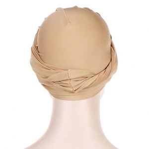 Mới hợp thời trang thời trang Thổ Nhĩ Kỳ trực tuyến phụ nữ hồi giáo hồi giáo căng Màu sắc rắn bông mềm đan headwrap khăn xếp hijab - Product Image 5