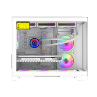 GAMEMAX-HYPE-M Factory OEM/ODM White Mid Tower Micro ATX PC Case Curved Glass Panel Stock Gaming ATX PSU