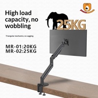 Support de moniteur médical robuste, capacité de charge maximale de 25 kg, avec pince de bureau et bras articulé pour ordinateur